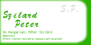 szilard peter business card