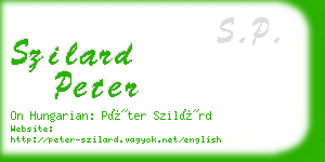 szilard peter business card